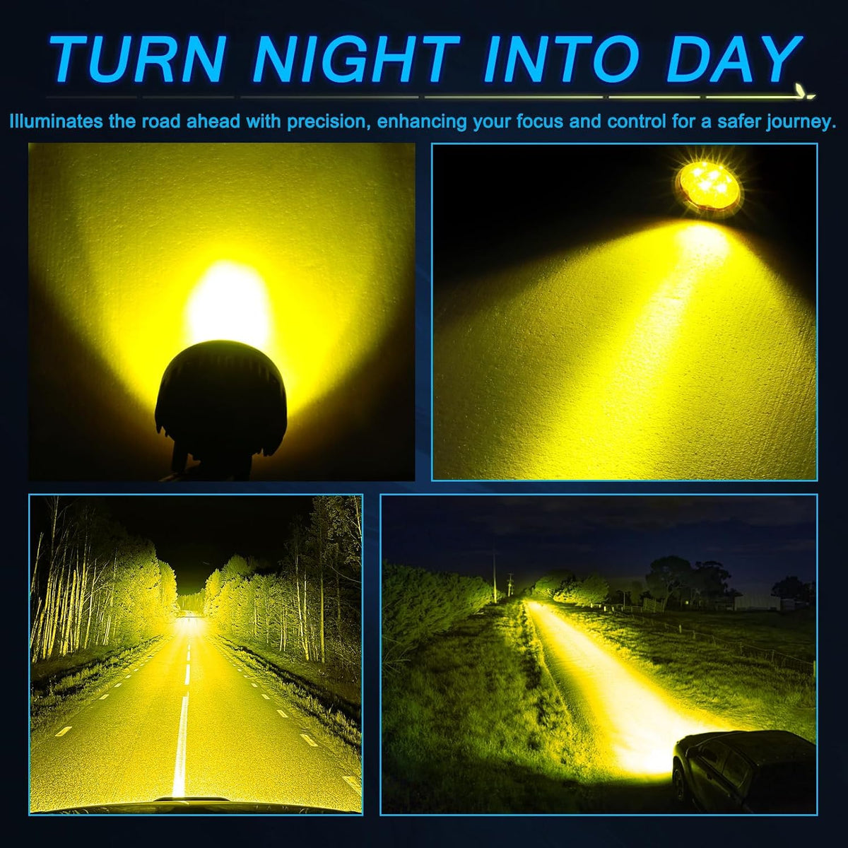 amber led pod lights, acec shop 2pcs 42w, side view