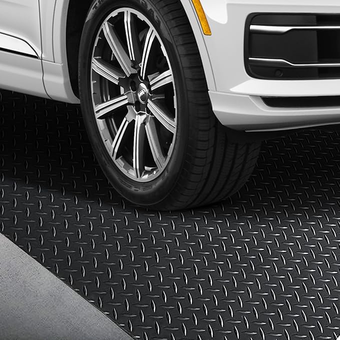 OrangeStar 4 x 6 Ft Garage Floor Mat, Diamond Plate PVC Garage Flooring Roll - Image 7