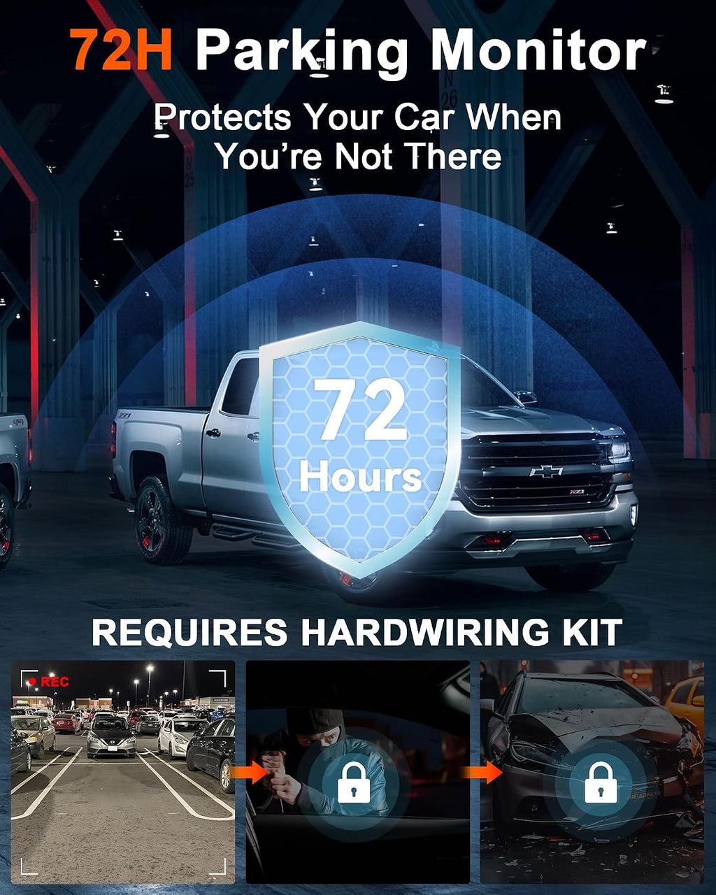 15-min easy to install dash cam: dual camera, package contents