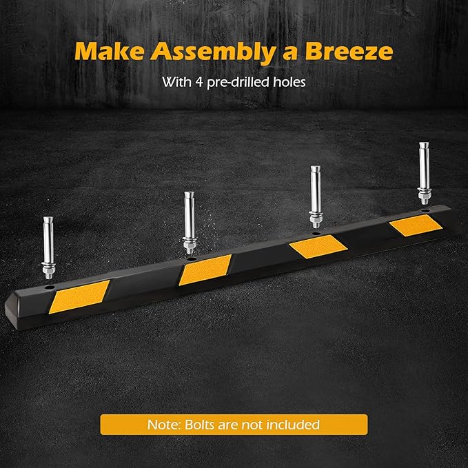 Rubber Parking Curb Garage Floor Stopper, Guide Wheel Stopper - Image 6