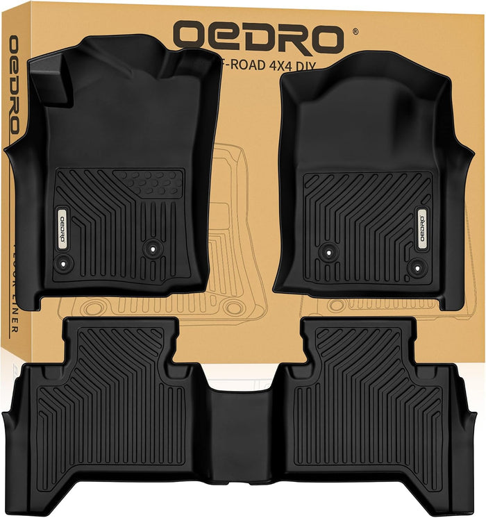 OEDRO Floor Mats Fit for Toyota Tacoma Double Cab 2005-2011, TPE All Weather