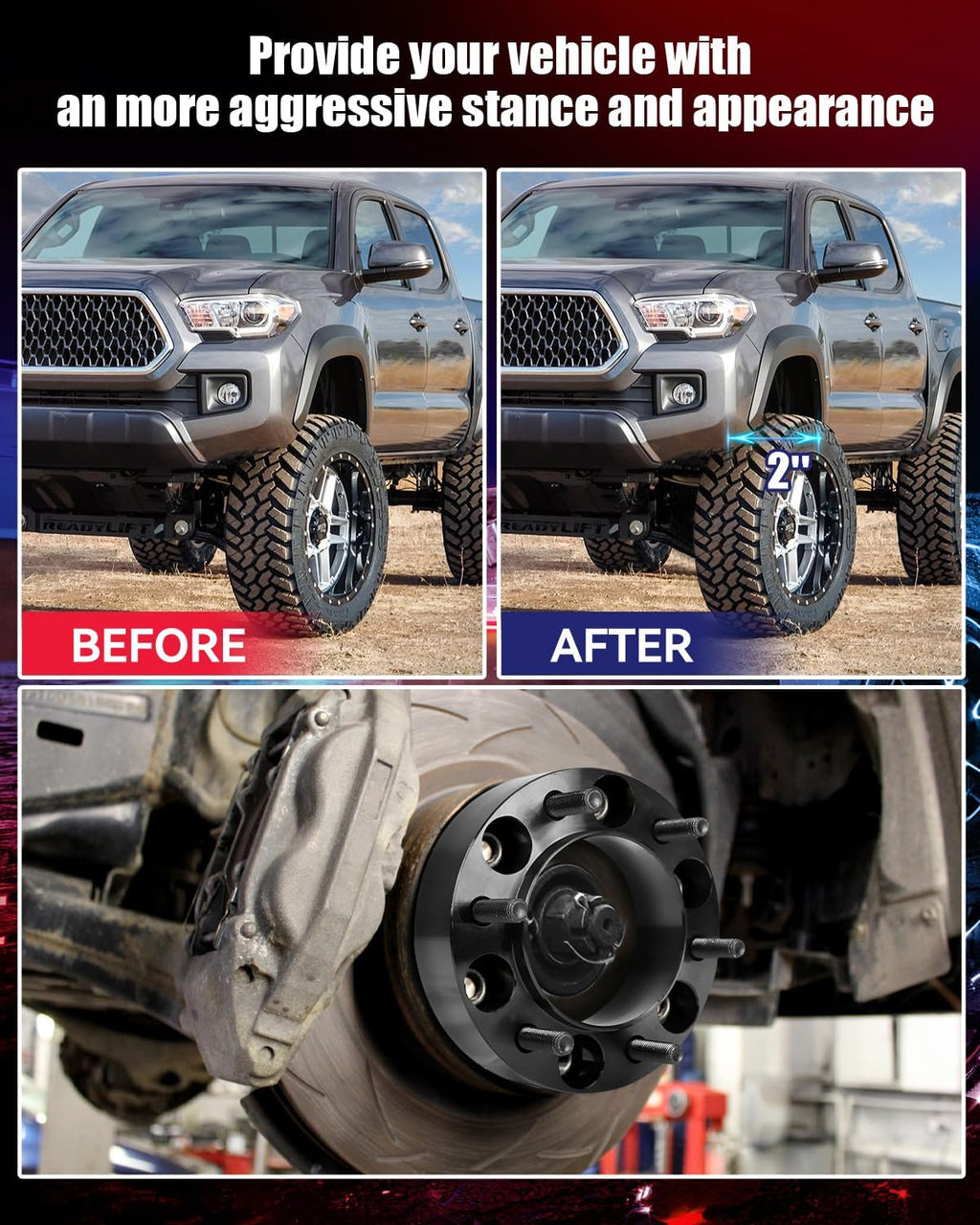 FLYCLE 6x5.5 Hubcentric Wheel Spacers 2 inch for 1995-2023 Tacoma 1989-2024 4Runner, 6x139.7mm Wheel Spacer with 12x1.5 Studs 106mm Bore for Tundra FJ Cruiser Fortuner Sequoia GX460 GX470