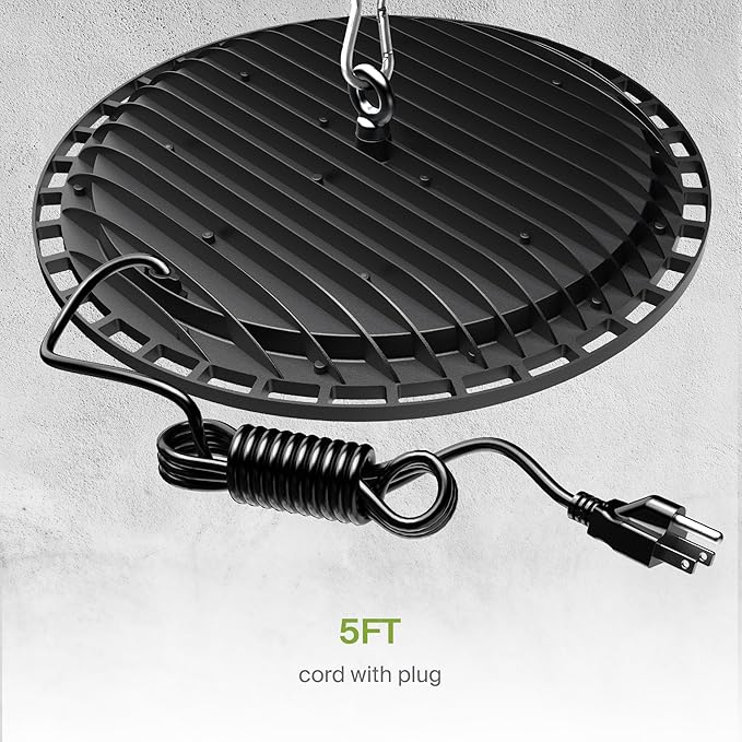 ASD LED High Bay UFO Light Fixture, Commercial Shop Lighting | Plug & Play Cable - Image 6