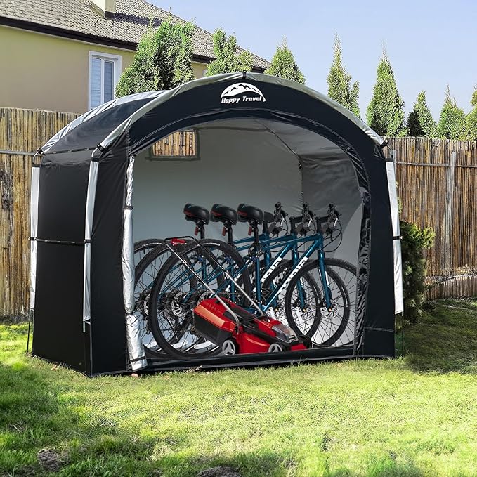 Happy Travel Bike Storage Tent Shed, Outdoor Waterproof Bicycle Covers Shelter - Image 6