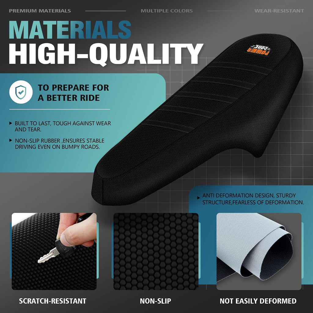 E-Bike Seat Cover Compatible with Q20, Anti-Slip Waterproof Rubber Seat Cushions for Electric Bike (All Black)