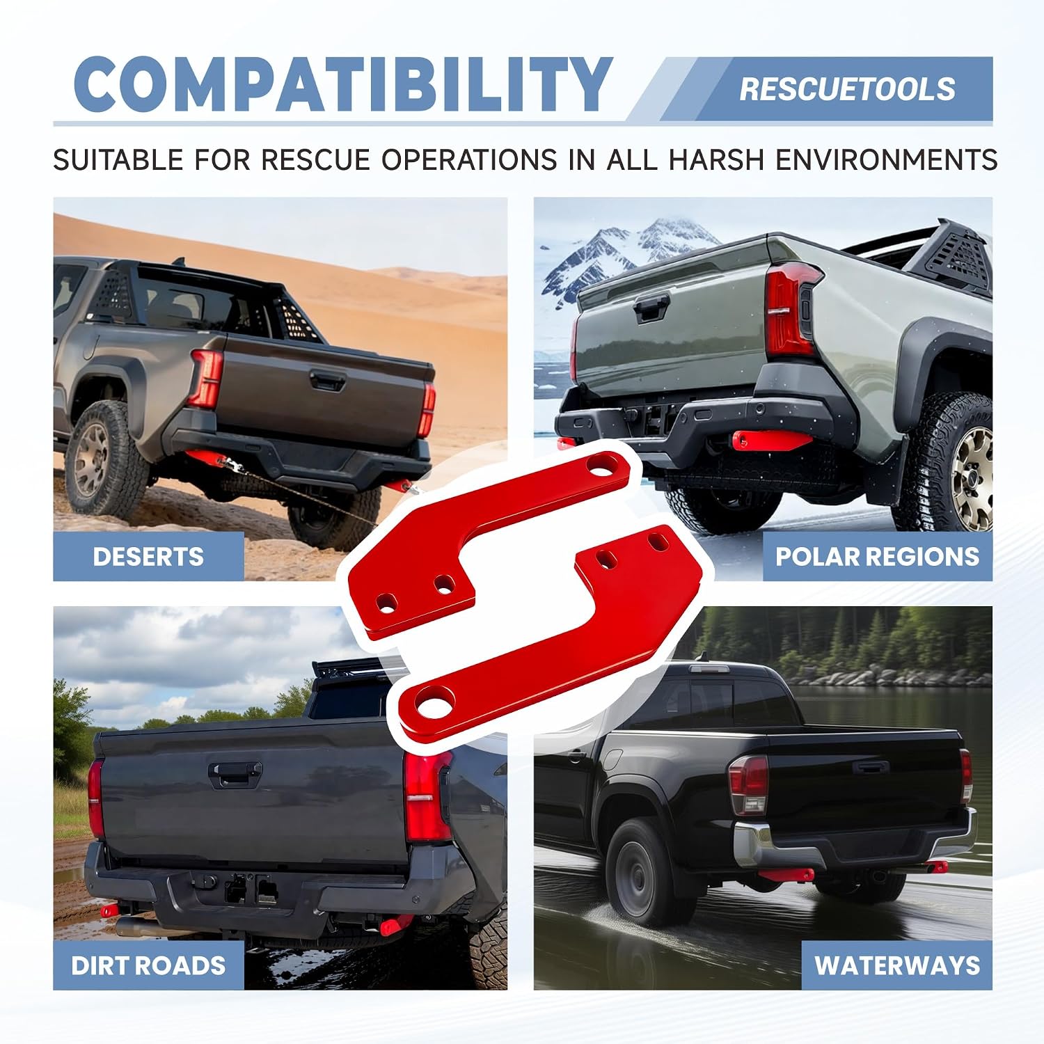 Red Rear Recovery Tow Hooks for 2024-2026 Toyota Tacoma 2PCS Set