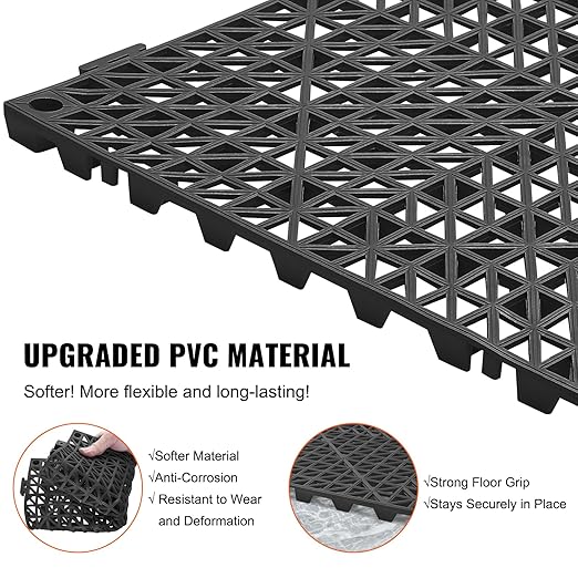 VEVOR Interlocking Tile 50PCS Black, Drainage Tiles 12" x 12" Splicing - Image 3