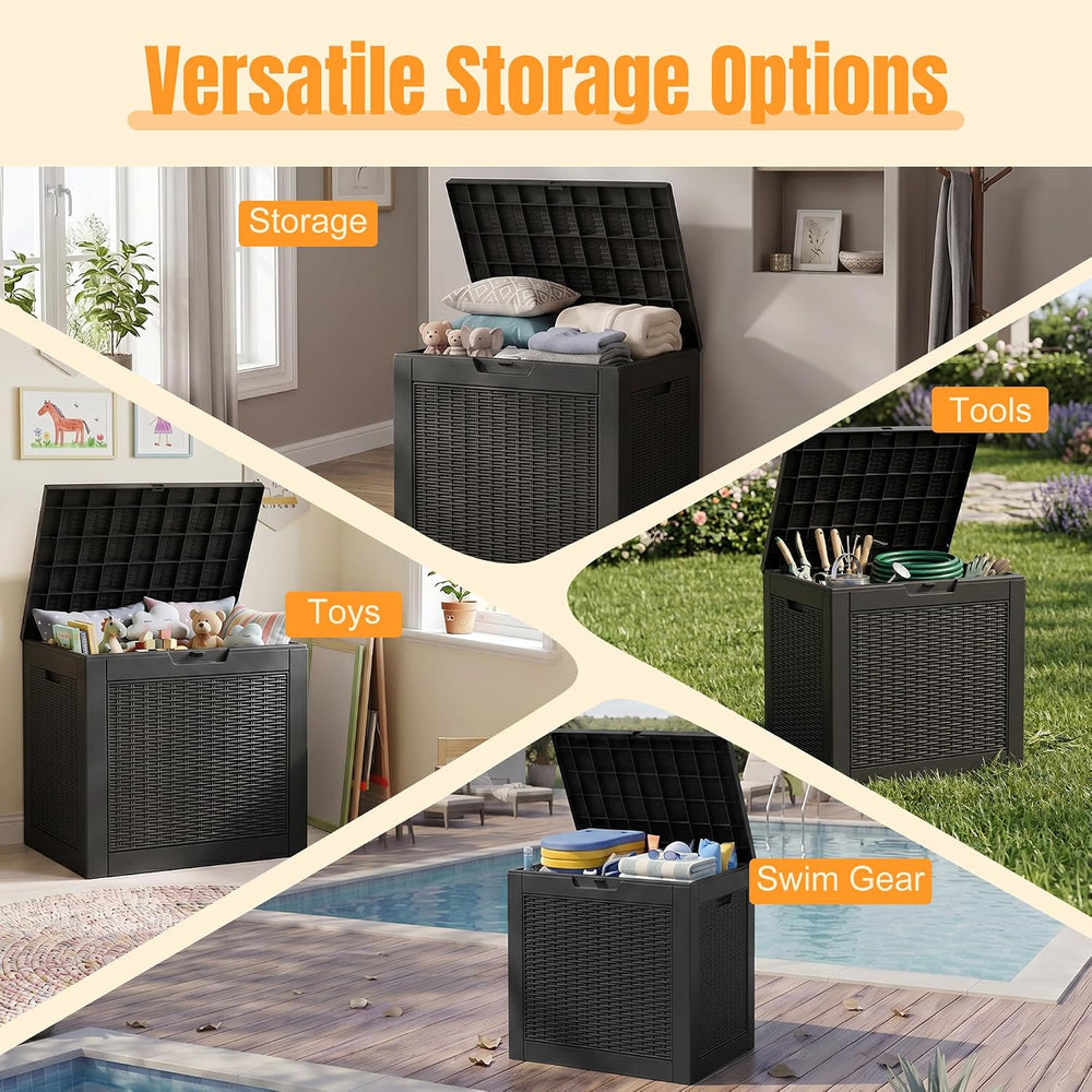 Outdoor Storage Box,42 Gallon Waterproof Resin Patio Deck Box