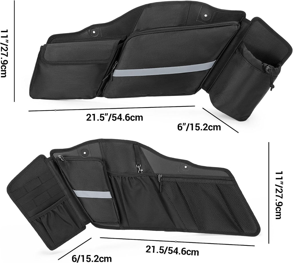 HODRANT Motorcycle Saddlebag Organizer, Saddlebag Liners Side Bag Compatible with Touring Models 2014-2025 Street Glide Road Glide Road King Electra Glide, Saddlebag Tool Storage Organizer, 2 Packs