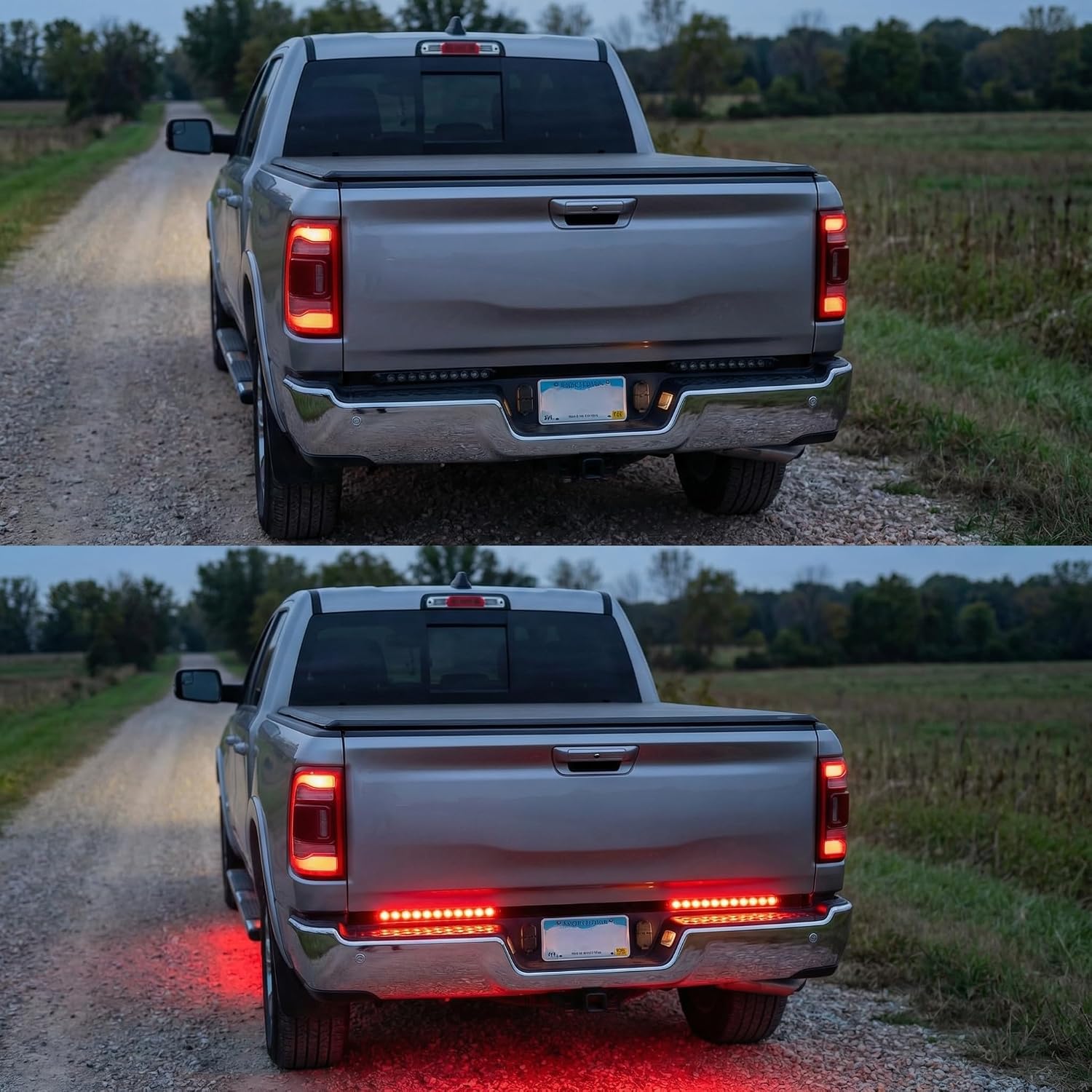 11 LED Red Trailer Brake Tail Light, 2 Pack 16” LED Bar Stop Turn Signal Tail Lights Waterproof Third 3rd Brake Strip Red Light for Marine Boats Golf Cart Offroad Truck RV UTV ATV