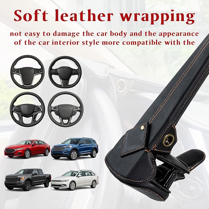 Amorin Leather Car Steering Wheel Lock Anti Theft Device Security Lock - Image 4