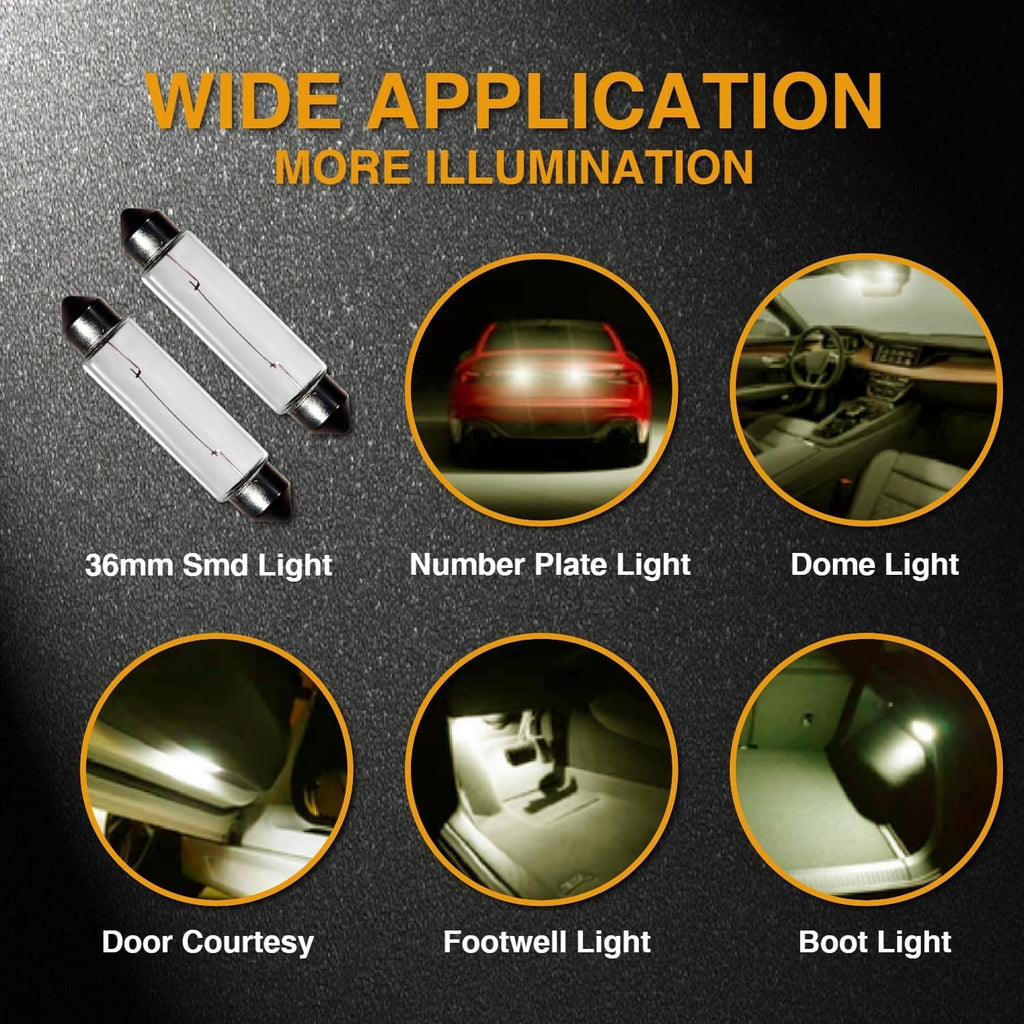 24V 10W 10 Pack Sv8.5-8 T3.25 Halogen Festoon Bulb Fits 44mm Base Sizes Direct Replacement for Car Dome Light,Trunk,Interior Bulb
