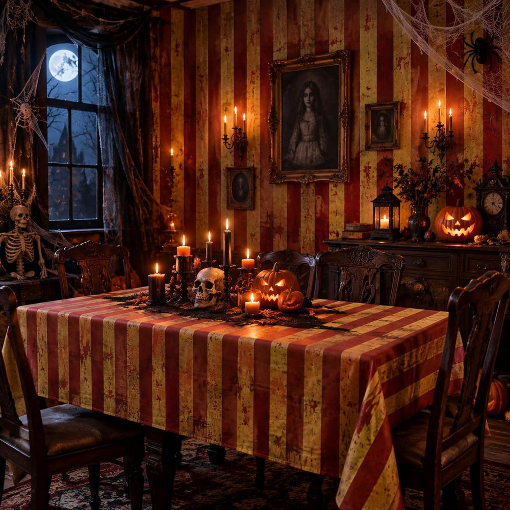 HunnmingRe 200 ft Creepy Carnival Tablecloth Roll, Halloween Tablecloth