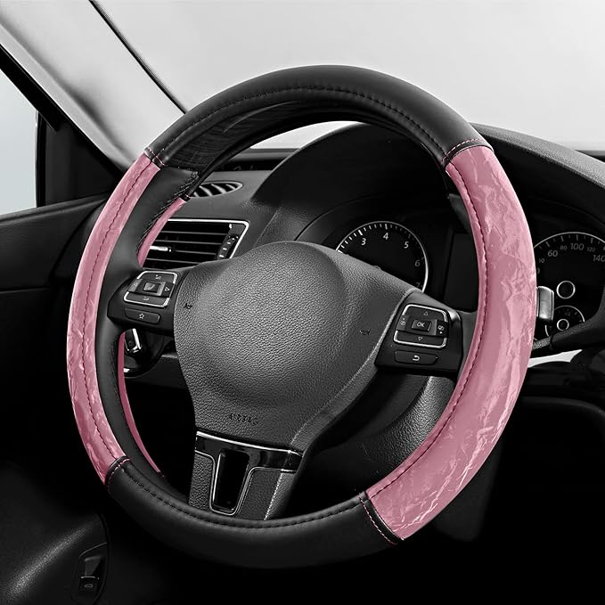 PIC AUTO Steering Wheel Cover, Silk Grain Leather Car Steering Wheel Protector by PICAUTO