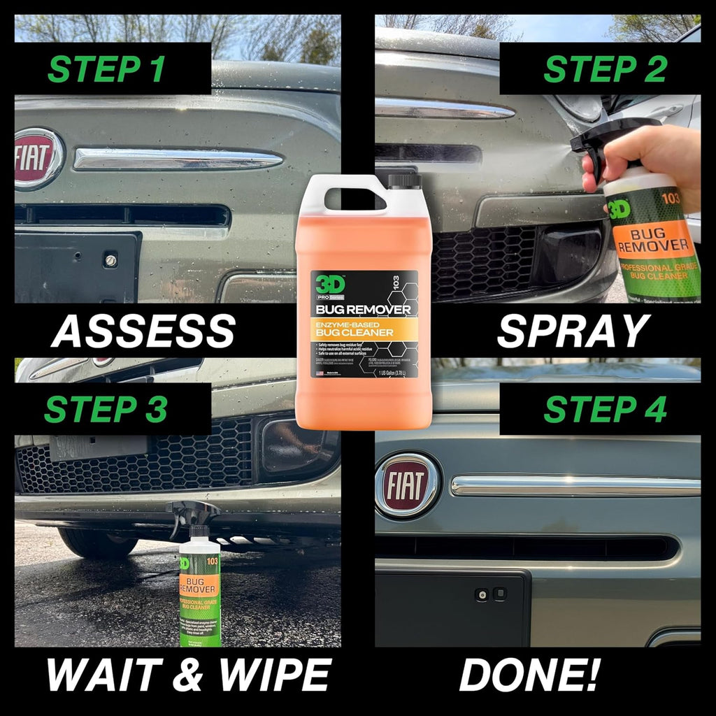 3D Bug Remover Gallon & 150 Wipes Bundle – Powerful Bug & Tar Removal for Large-Scale Cleaning & On-the-Go