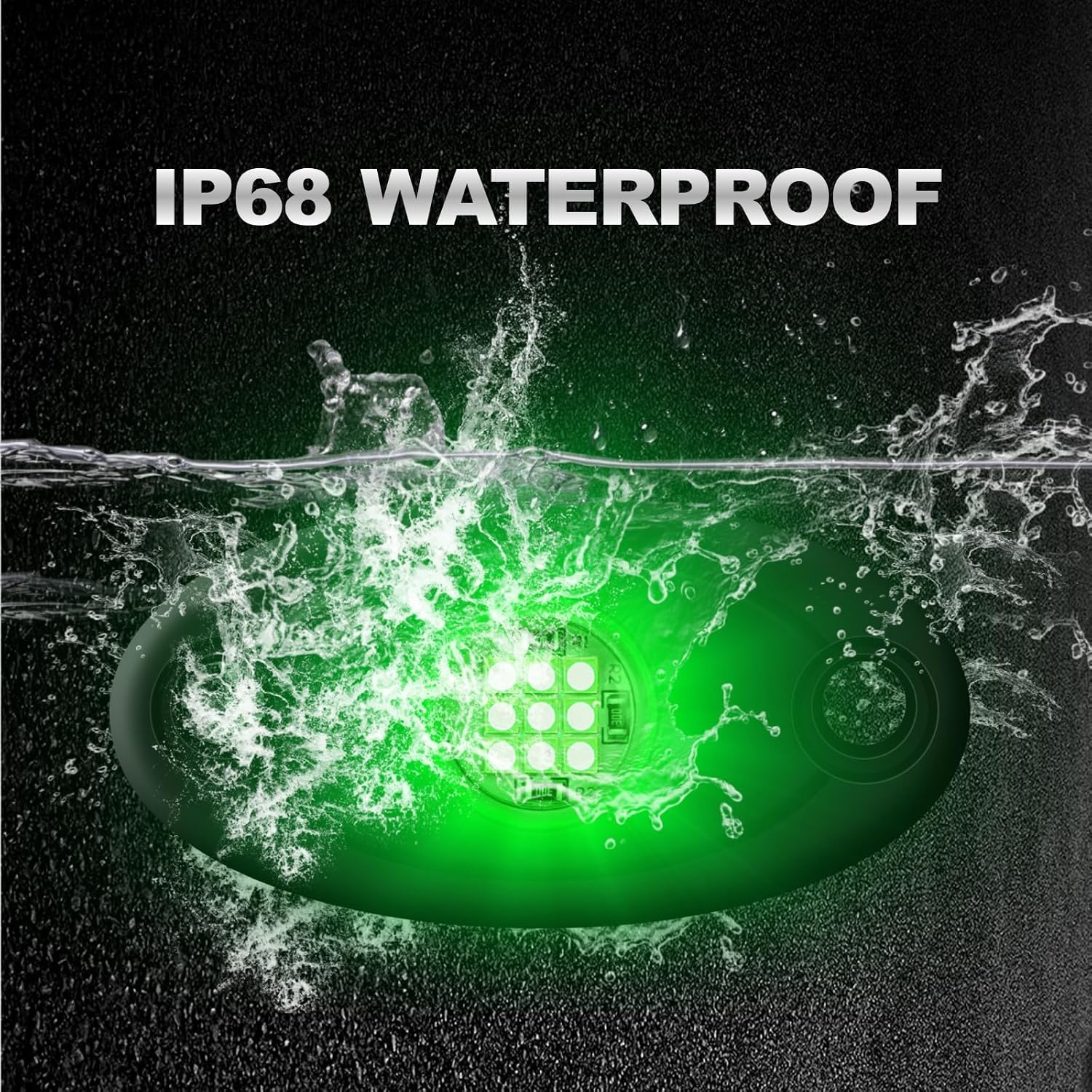 12 Pods Green LED Rock Lights Neon Underglow Light for Car Truck ATV SUV Under Body Glow Light Trail Fender Lighting