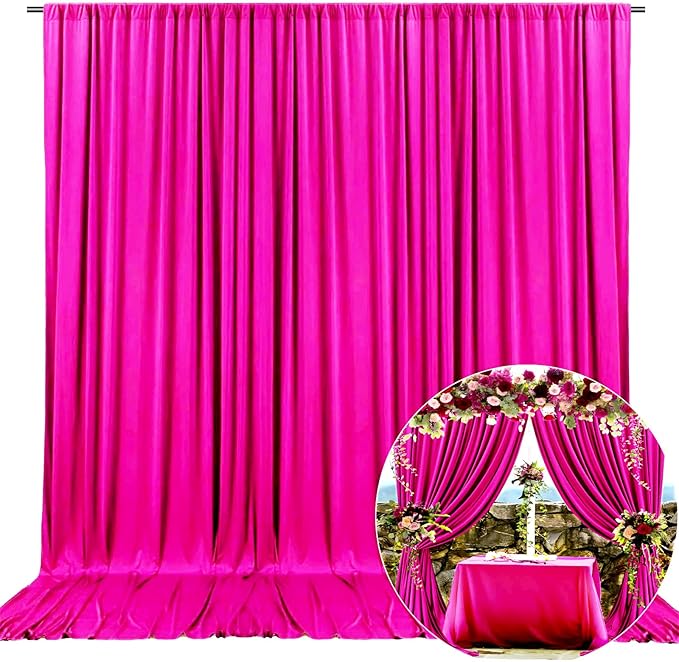 10 x 7 Feet Rose Red Backdrop Curtain for Partie, Background Curtains for Pho...