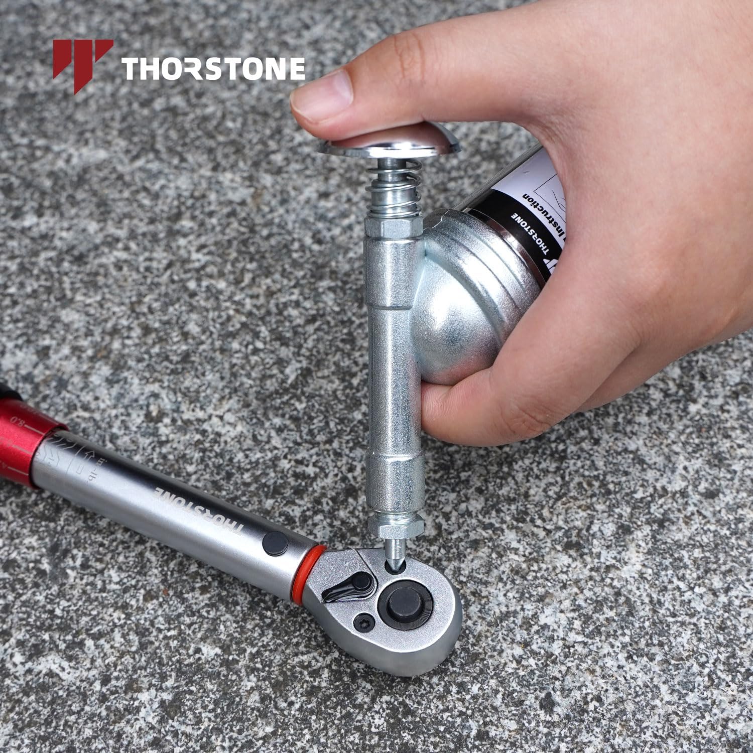 Thorstone Mini Grease Gun, 3oz One Handed Operation Push-Type with Needle Nozzle for Lawn Mower, Air Tool, Bicycle.