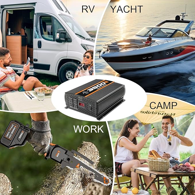 3500 Watt 12v Power Inverter for Vehicles car Truck RV Solar, dc 12v to 110v ac - Image 7