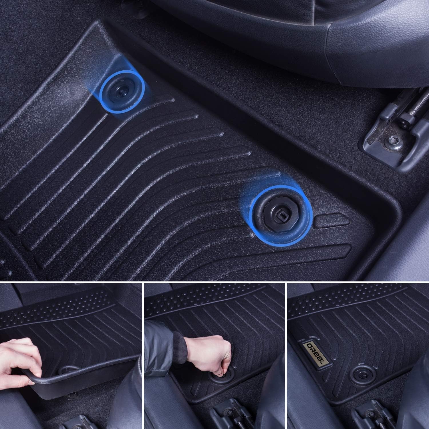 orealtrend Black Floor Mats Liners Replacement for Subaru Crosstrek/XV 2018-2023 Heavy Duty All Weather Guard Front and Rear Car Carpet-Custom Fit-Tough Odorless