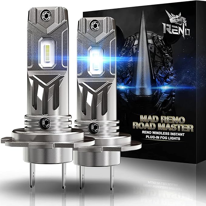 RENO H7 Bulb, H7 Fog Lights Bulbs Fanless In Line Fog Bulb Plug and Play by RENO