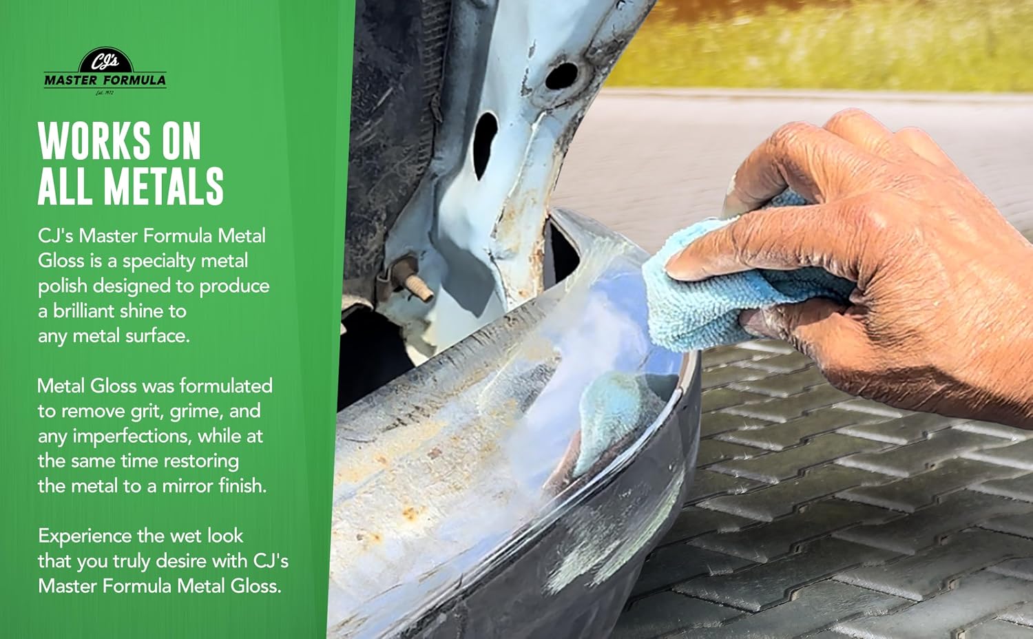 Original Master Formula Metal Gloss and Sealer Gloss Detail Polish and Sealer - 2 Pack 12oz Bottles Kit for Extraordinary Shine and Sealing for Aluminum, Chrome, Brass, Stainless Steel and More