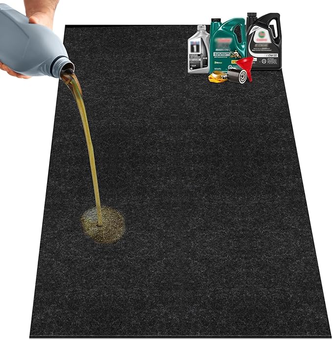 36" x 60" Oil Drip Mat for Garage Driveway, Reusable Rubber Floor Oil Spill by Nujzuir