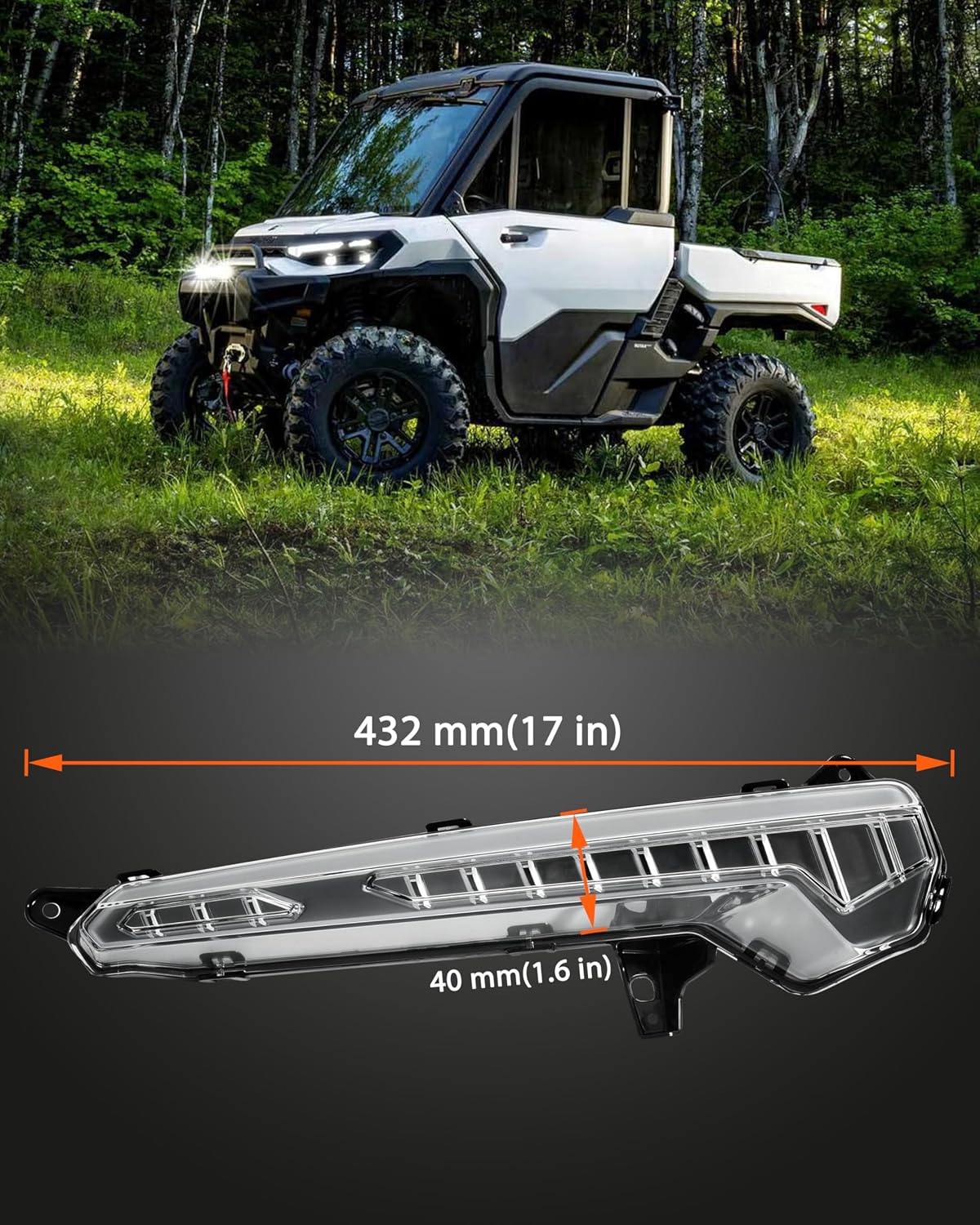 LED Daytime Running Lights for Can-Am Defender HD11 2026 Accessories, Front Auxiliary Lights Accent Fang Lights with DRL Turn Signal(2PCS, Replace #710009121, 710009122)