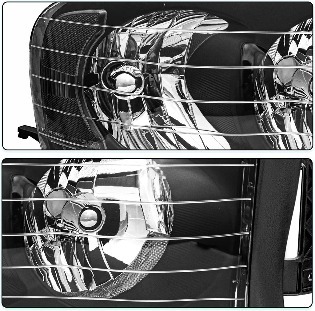 TUSDAR Headlight Assembly Fit for 02-05 Dodge Ram 1500 2500 3500 Pickup Replacement Halogen Headlamp Driver and Passenger Side Pair