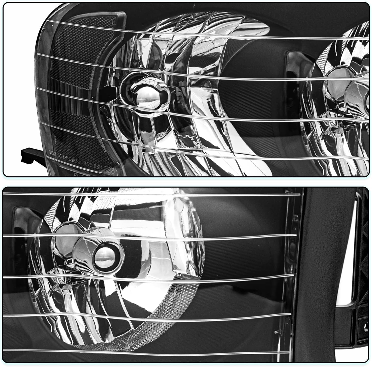 TUSDAR Headlight Assembly Fit for 02-05 Dodge Ram 1500 2500 3500 Pickup Replacement Halogen Headlamp Driver and Passenger Side Pair