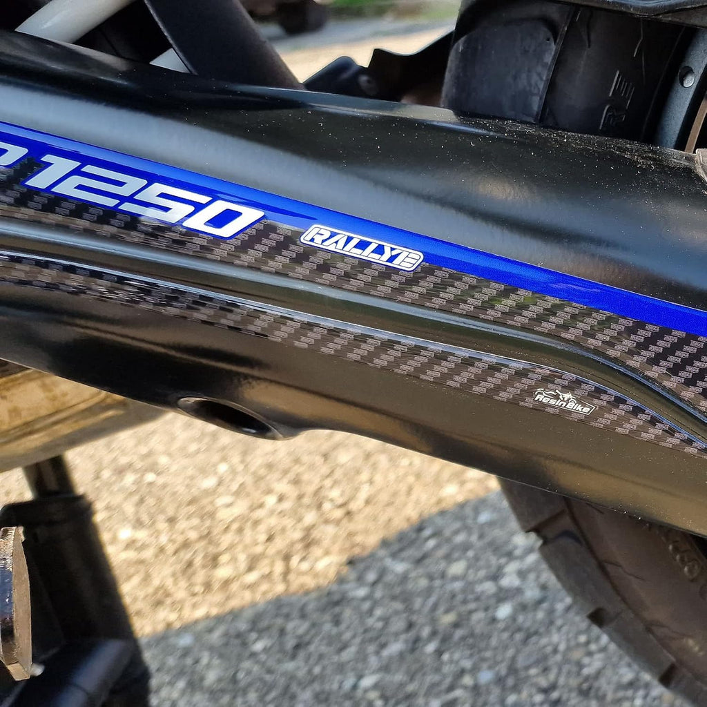 Motorcycle 3D Stickers Compatible with BMW R 1250 GS - GS Adventure 2021-2022. Swingarm Protections from Impact and Scratches. Resin Stickers - Made in Italy (Rallye)