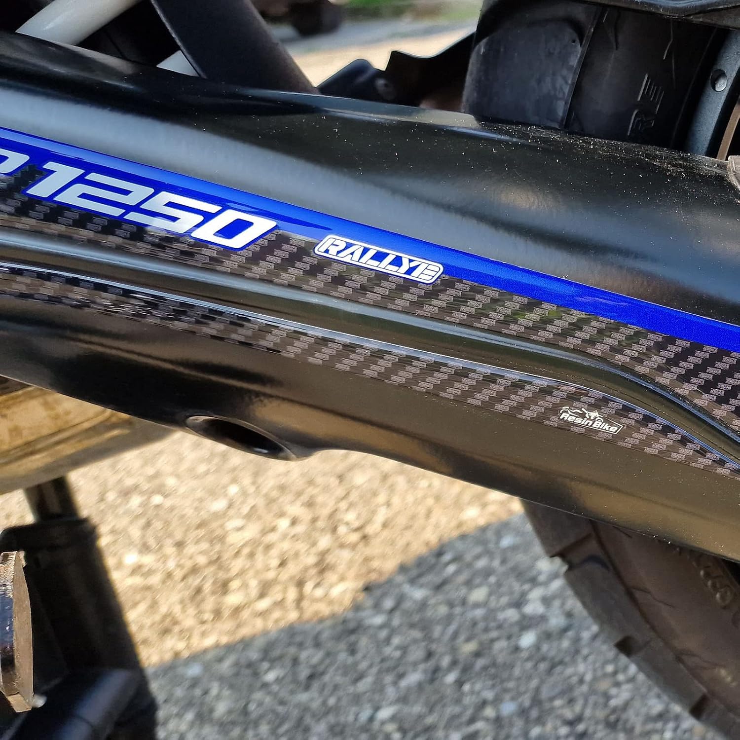 Motorcycle 3D Stickers Compatible with BMW R 1250 GS - GS Adventure 2021-2022. Swingarm Protections from Impact and Scratches. Resin Stickers - Made in Italy (Rallye)