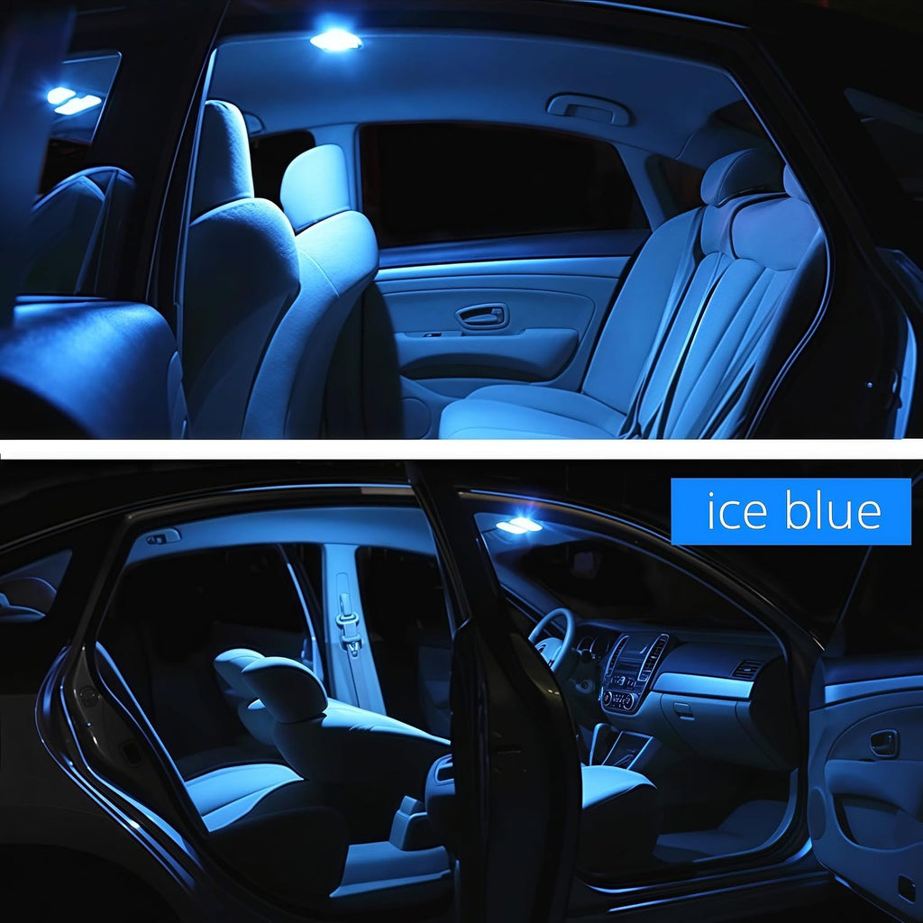 WLJH 6418 LED Bulb Light 36mm 1.42” Festoon DE3423 DE3425 6411 Canbus Error Free LED Interior Light Bulbs Super Bright 8SMD Chips for Map Dome Trunk Area License Plate Lights Ice Blue 10Pack