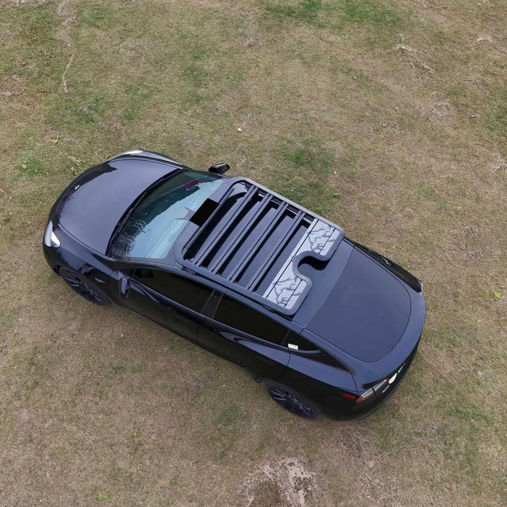 Roof Rack Platform Cargo System Fits for Tesla Model Y 2021-2024 Rooftop Cargo System Luggage Carrier Adjustable Crossbar