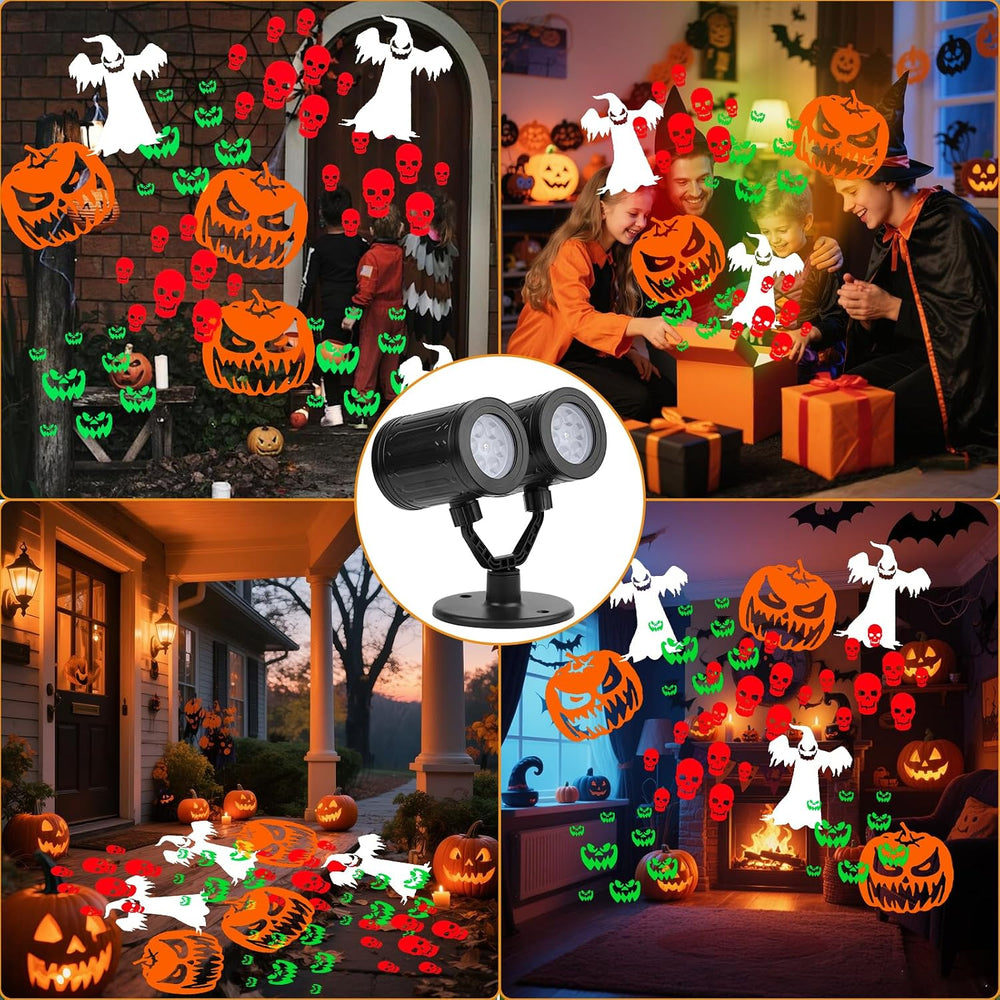 Halloween Projector Lights Outdoor 2026 Upgraded Double Head & Dynamic Ro...