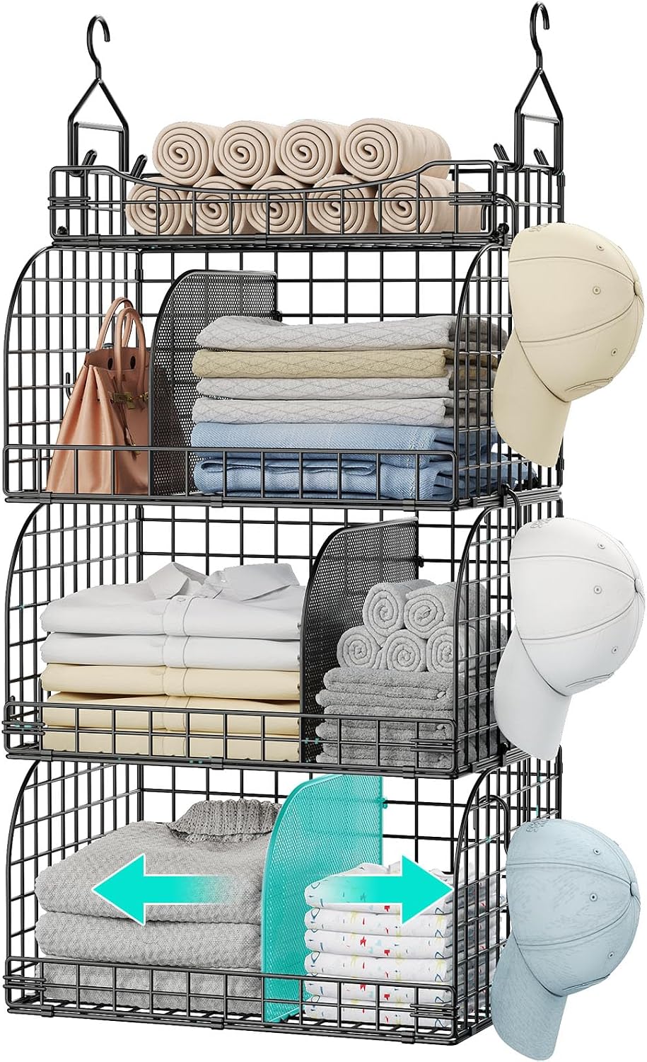 hapirm hanging closet organizer storage - 4 tier, main product view