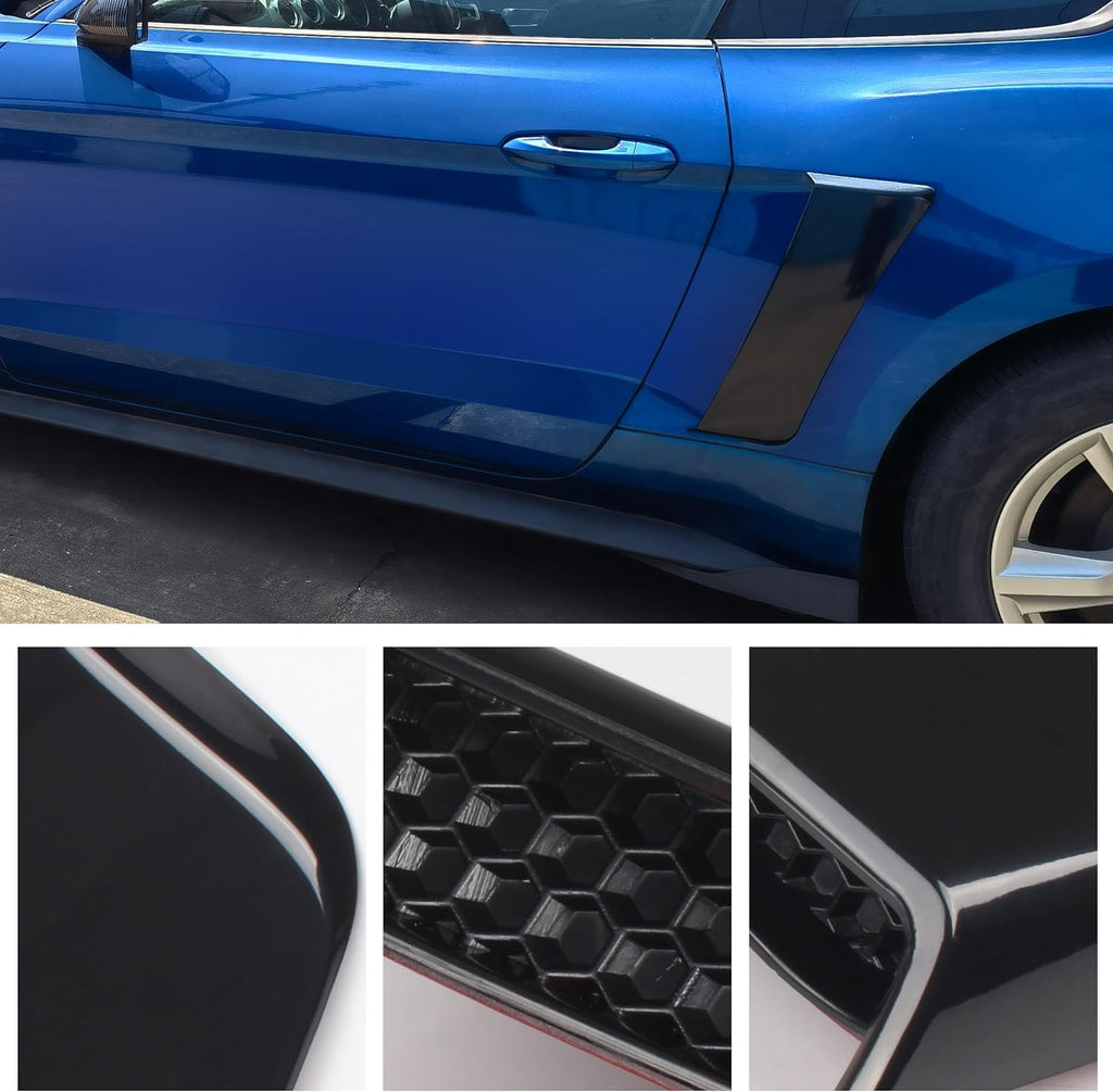Black Rear Quarter Panel Side Scoop Compatible with Ford Mustang 2015-2023, Rear Side Fender Door Scoops Compatible with Ford Mustang 2015-2023 (2PCS)