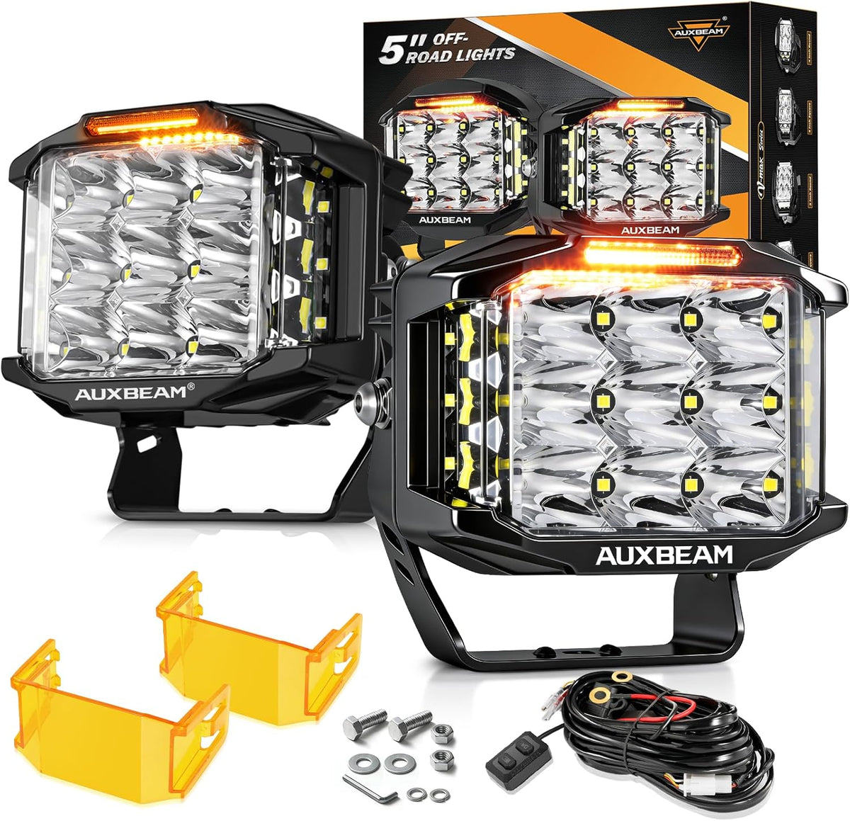 auxbeam v-max series 5" 168w led cube pod, main product view