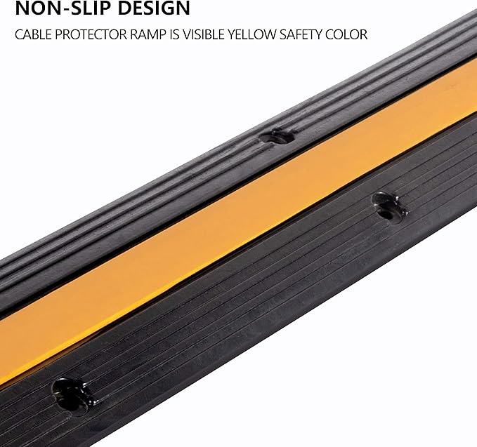 3 Pack Rubber Cable Ramp Hose Cable Protector Ramp 1 Channel 11000Lbs Load - Image 5