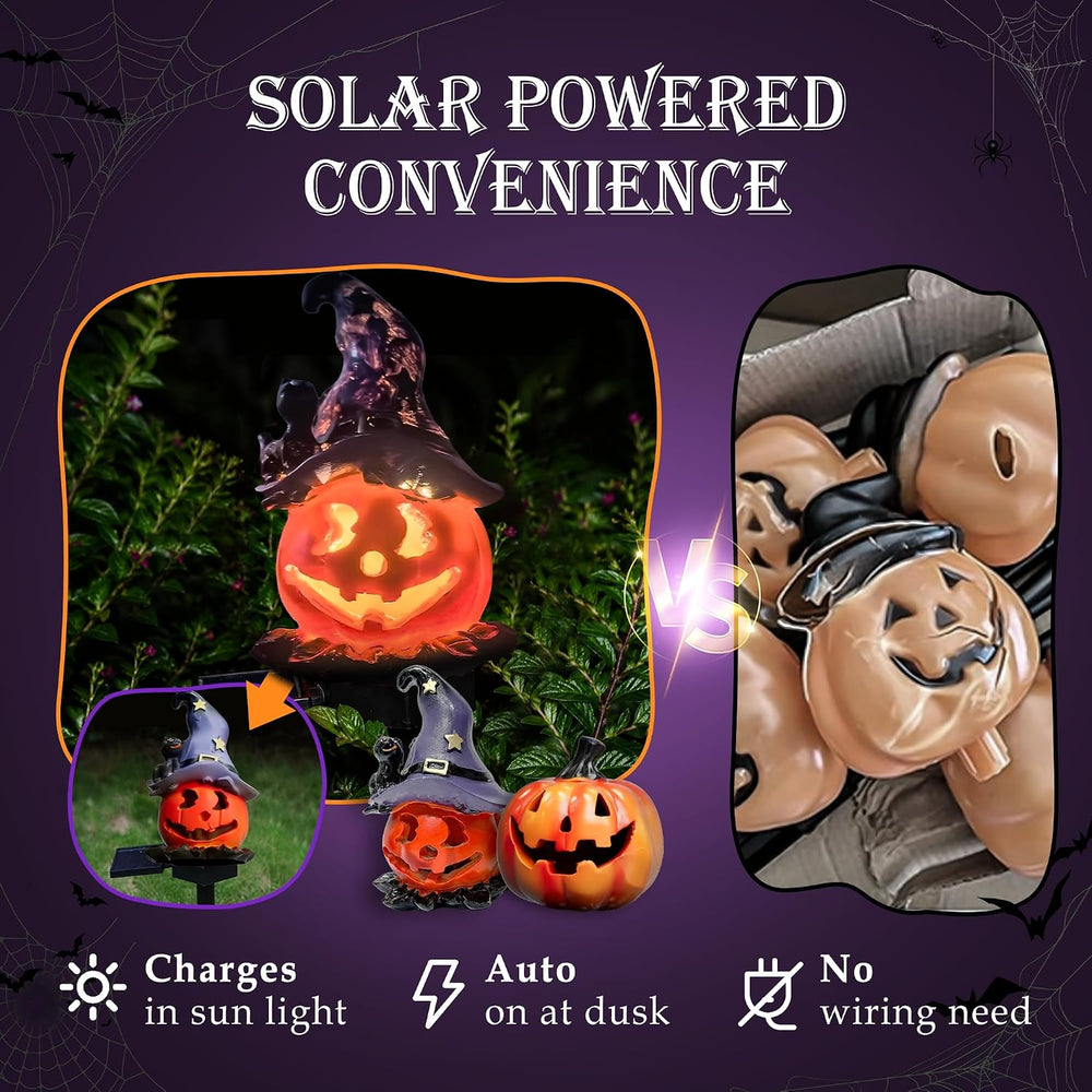 6 Pack Halloween Hat Pumpkin Head Black Stanchions and Velvet Ropes Set, Stai...