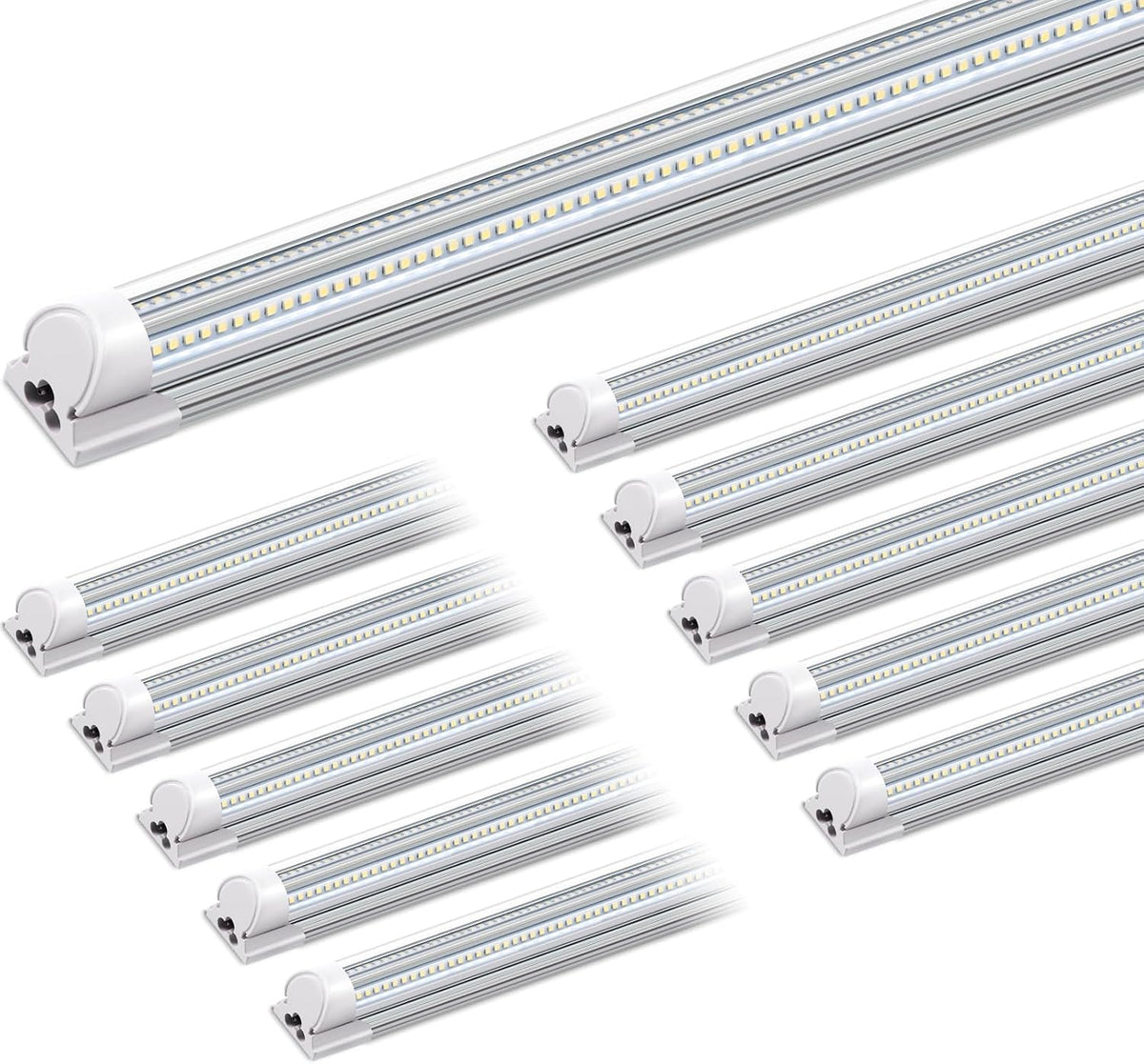 Barrina 8FT LED Shop Light, 100W 15000LM 6500K Super Bright White, Linkable T8