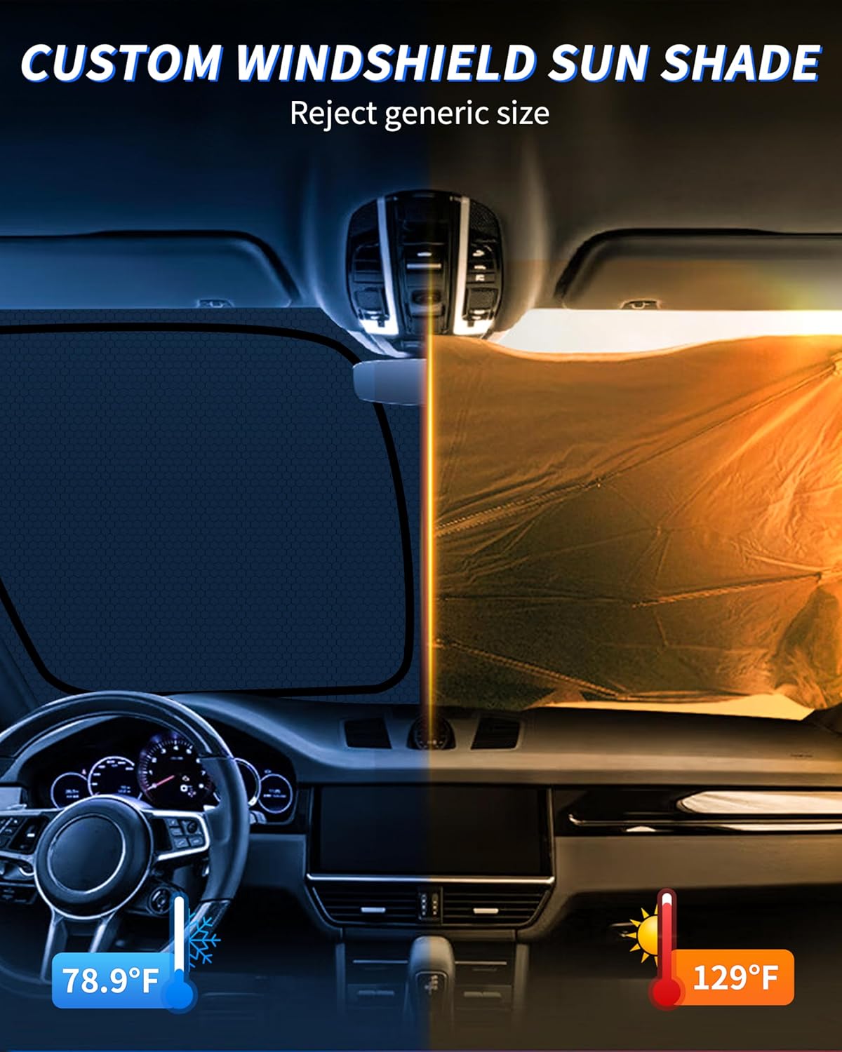 GX400 GX460 GX470 Customized Windshield Sun Shade for 2002-2023 2024 GX460 Front Window Sunshade Visor Protector Foldable Blocks UV Rays Keep Car Cooler Accessories
