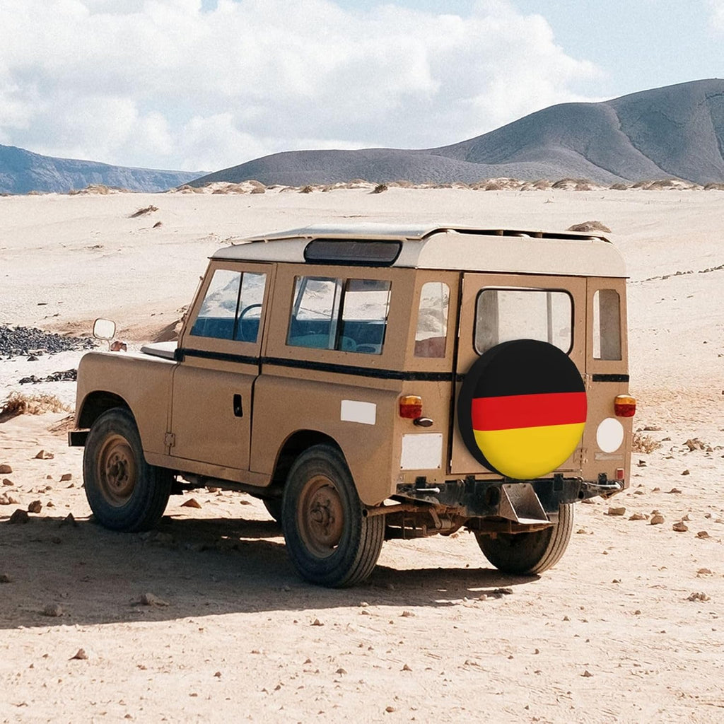 German Flag Print Universal Spare Tire Cover for RV, Jeep | Wheel Protector Fits Rv, Trailer, Jeep, Shield Tires From Sun, Dirt And Rain For Outdoor Storage