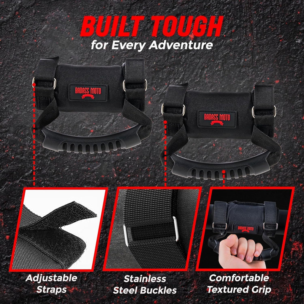 Badass Moto Roll Bar Grab Handles - SXS, ATV, & UTV Grab Handles Grips