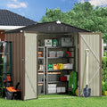 Gizoon Outdoor Storage Shed 6 x 4 FT, Galvanized Metal Garden Shed by Gizoon