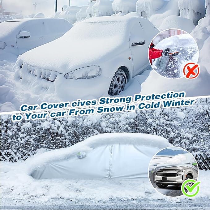 TUCAREST 6-Layers Premium Full Car Cover Hard Shell Zipper Design Waterproof - Image 3