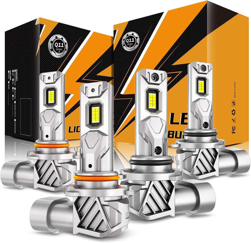 Auxbeam 9005 9006 Fog Light, Super Bright 1:1 Mini Size 6500K White, 9005 9006