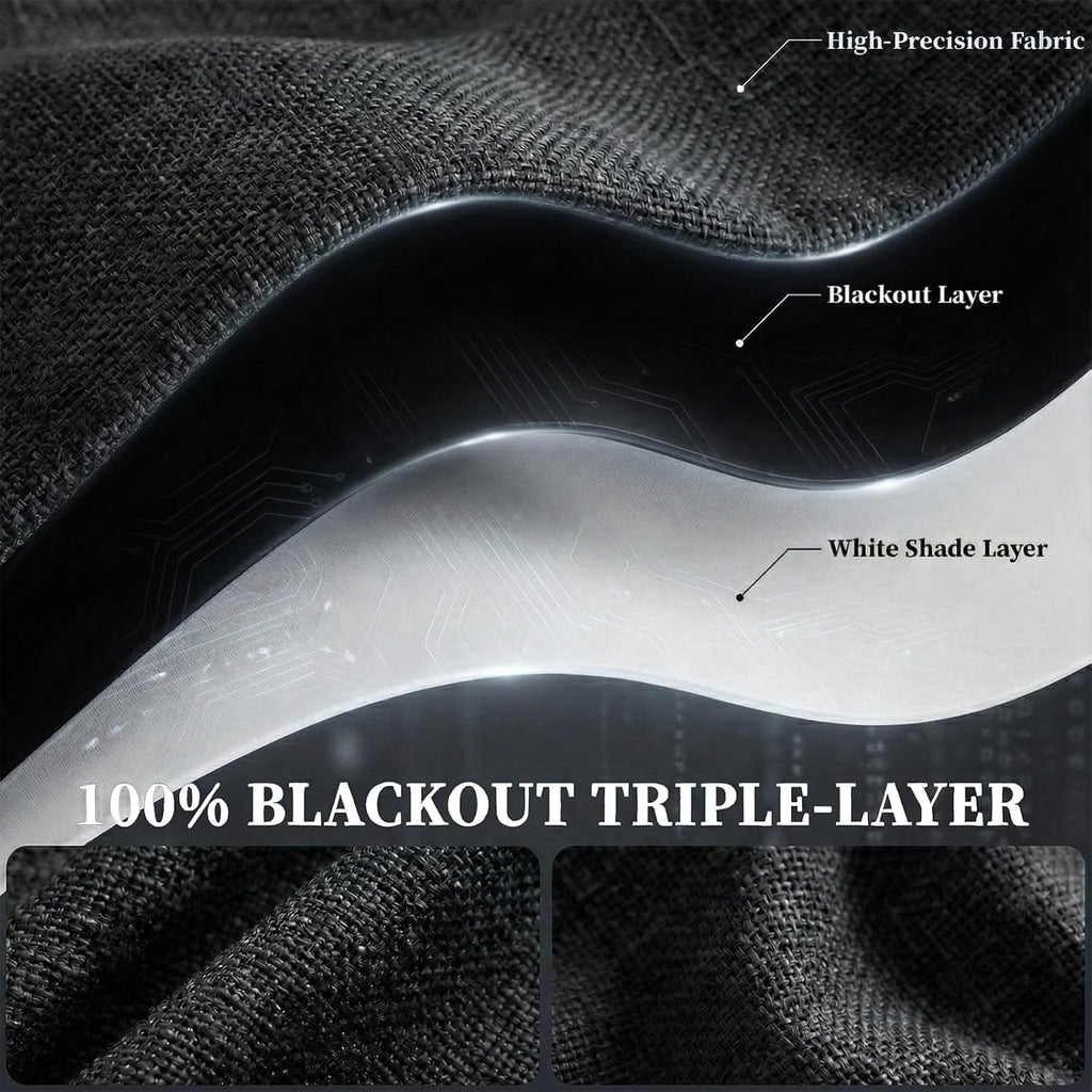 100% blackout adhesive blackout curtains- self stick shades, side view