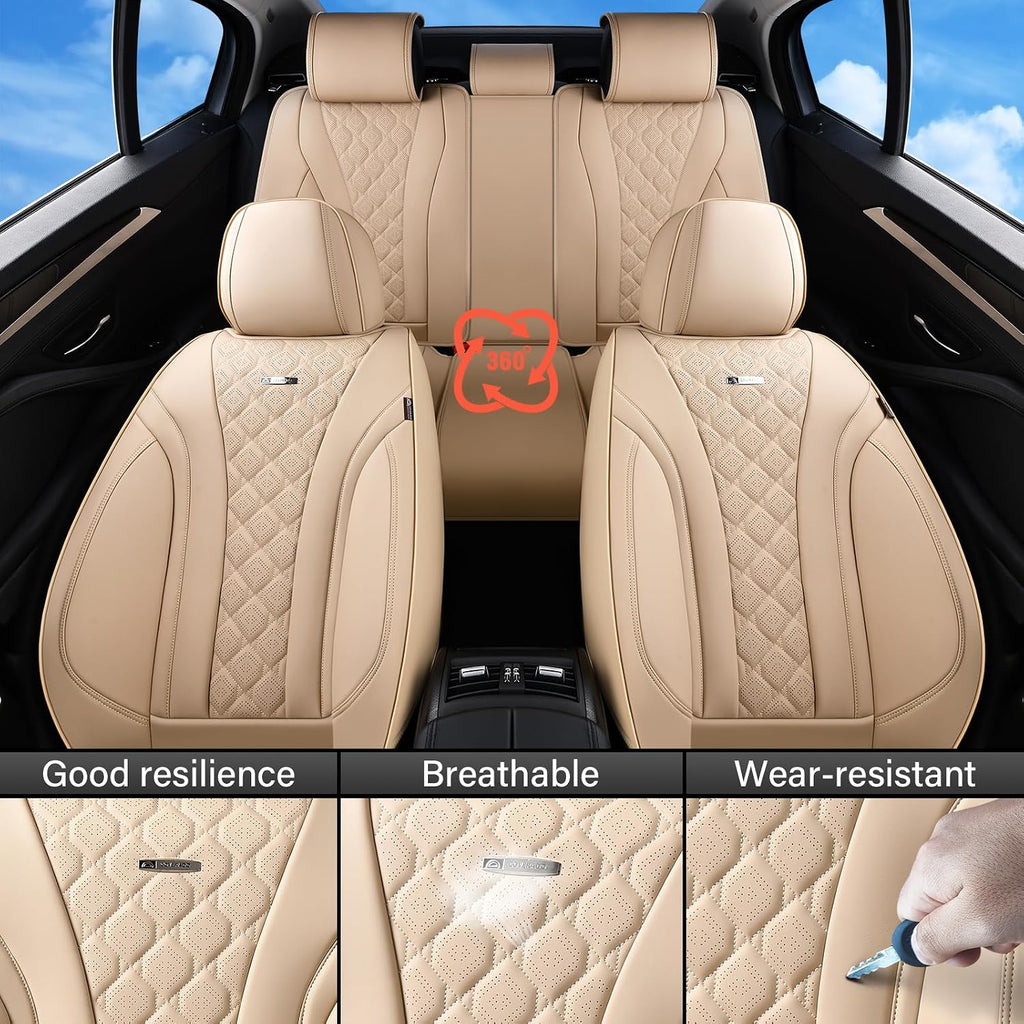 coverado car seat covers front seats, beige seat showing dimensions