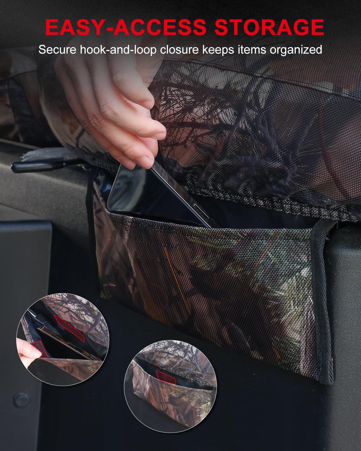 UTV Seat Covers Compatible with Polaris Ranger Crew 1000 Premium 2020–2025 and Ranger Crew XP 1000 2017–2021, Waterproof 1680D Oxford-Fabric Camo Seat Covers for Outdoor